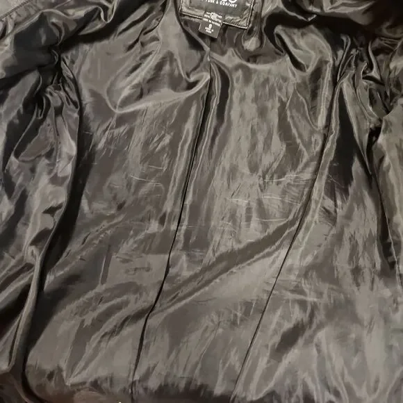 🌹Geniune Leather New York & Company Black Jacket sz S
